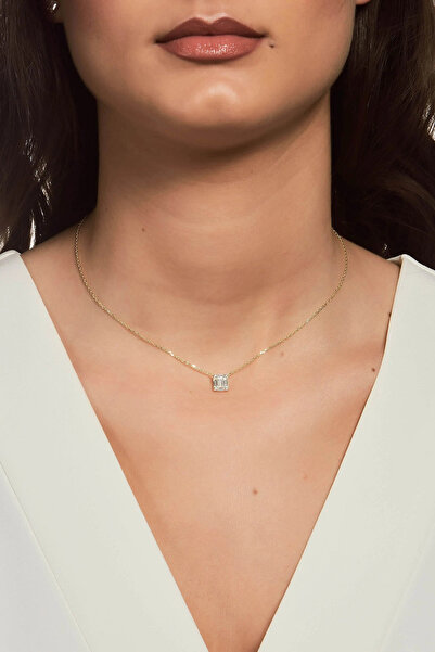 Joy of Jade Cristal Kolye 1 Mikron 18 Ayar Altın Kaplama (925 Ayar Gümüş Üzerine), Zirkonyum