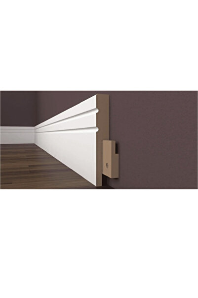 BY İSTANBUL 12.5 Mt Lake Pvc Kaplama Saten Beyaz 10 Cm Parke Süpürgelik