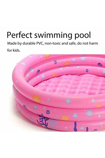 Slons Aksesuar Oval Şişme Bebek Havuzu ve Çocuk Havuzu - 100cm Pembe Renk"