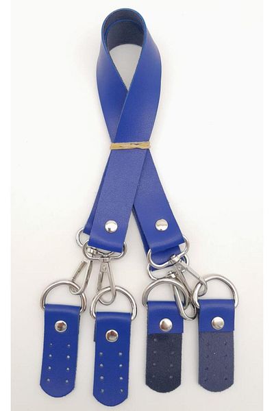 angel çanta aksesuar Geanta din Imitatie Piele Model Misu 55 Cm - Maner Dublu Albastru, Accesoriu Metal Argintiu