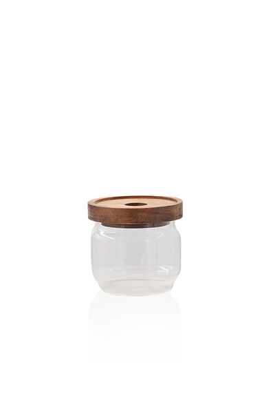 The Mia Glass Storage Container with Wooden Lid 300 ml