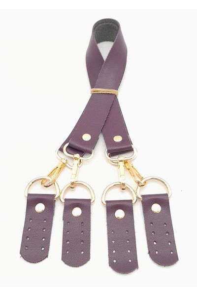 angel çanta aksesuar Angel Bag Accessory Faux Leather 55 cm Misu Model Double Handle Purple Color Light Gold Metal
