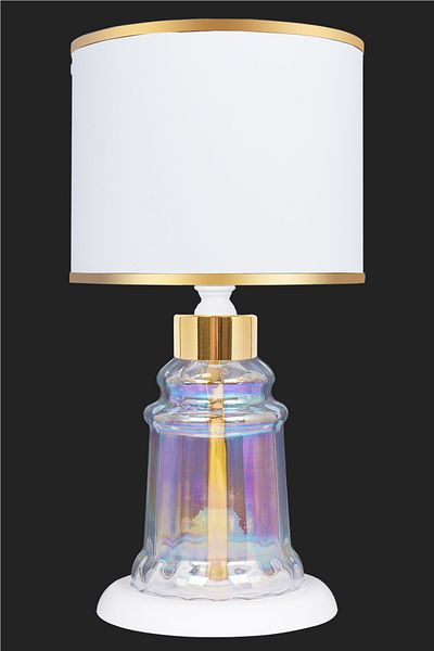 MINIMAL ETICARET VE BILGI TEKNOLOJILERI Baroque White Glossy Shine Mini Glass Lampshade