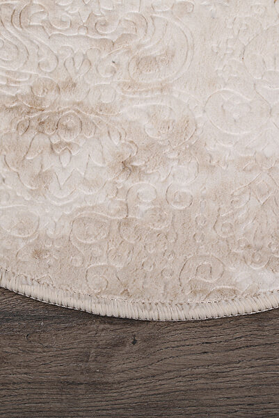 Teksev Nova Cream Oval 60x100 + 50x60 cm Σετ 2 πατάκια μπάνιου Αντιολισθητική βάση που πλένεται σετ καθίσματος τουαλέτας