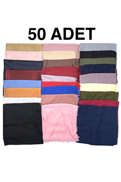 nazipek Karışık Yazma 50'li Set Hediyelik Dağıtmalık Eşarp 100x100 Toptan Fla...