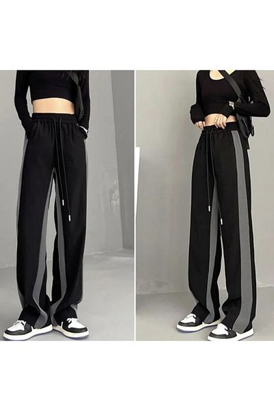 DEEFWEAR Φούτερ Harajuku Zip Tracksuit Stripe Detail Oversize