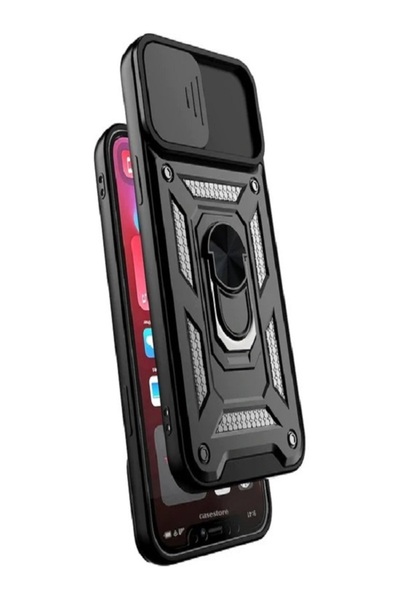 ERMER Apple iphone XS Max Araç Tutuculu Kamera Korumalı Sürgülü Zırh Tank Kıl...