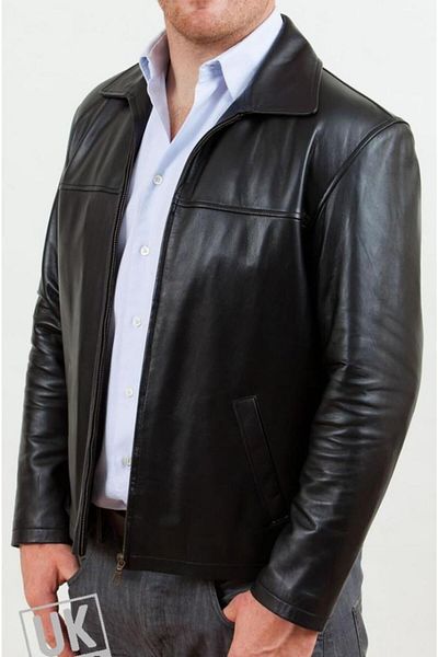 Derimont's Genuine Leather Black Classic Harrington Men's Leather Jacket