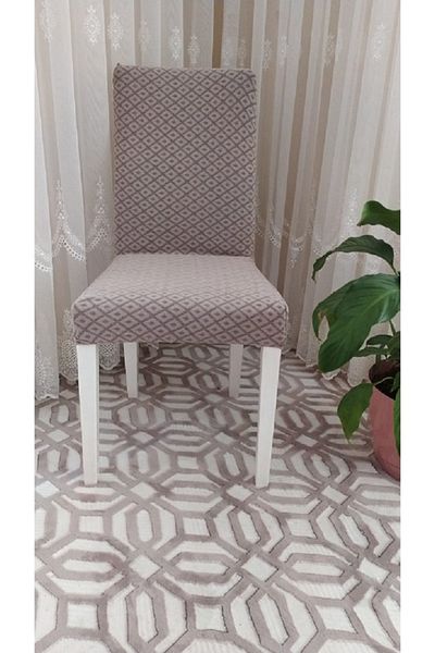 elgeyar Mini Diamond Pattern Jacquard Lycra Cluster - 6 καλύμματα καρέκλας και πανιά