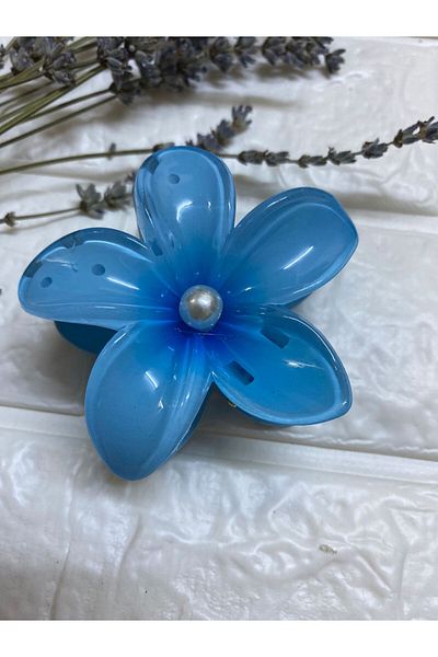 sema aksesuar 6 Pieces Pearled Lotus Flower Shiny Acrylic Women's Peg Buckle Set - Pearl Hibiscus Luxury Flower Buckle