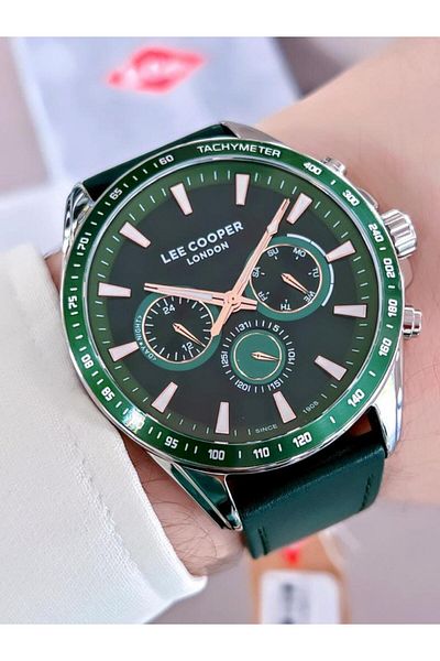 Lee Cooper BLKT.2.683 Lee Cooper Leather Band All Functions Active 5 Atm Men Wristwatch+Bracelet