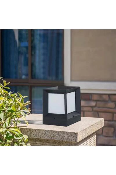 ZERPA Dekoratif Küp Set Üstü Bahçe Aydınlatma Armatürü - Siyah - Pc Gövde - Ip54 - Zrf-13350