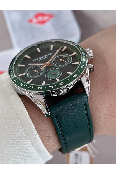 Lee Cooper BLKT.2.683 Lee Cooper Leather Band All Functions Active 5 Atm Men Wristwatch+Bracelet