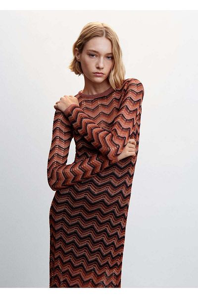 MANGO Woman Rochie Tricotaj Lurex