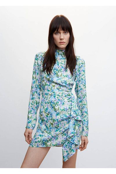 MANGO Woman Rochie cu volane cu modele florale