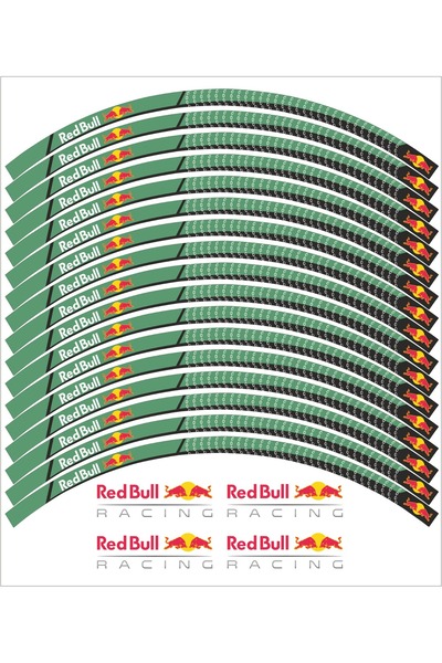 MOTOSEPETİM JANT KAPLAMA STİCKER REDBULL JANT ŞERİDİ YEŞİL