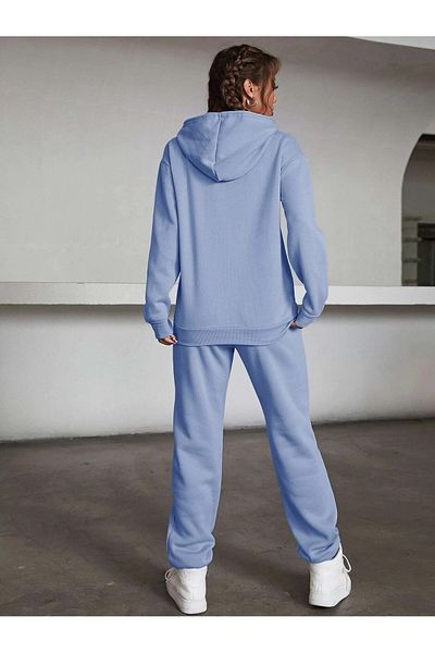 MODARİCH Set de trening pentru femei Baby Blue Los Angeles, cu glugă supradimensionată
