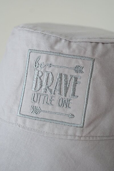 liaboo Poplin Bucket Hat Embroidered Gray