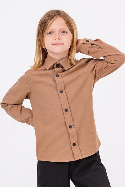 Gold Class Kidswear Сгъваема базова риза за момче с дълъг ръкав
