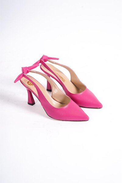 SEREL35SHOES Kadın Topuklu Ayakkabı Arkası Açık Fiyonklu Tam Kalıp Topuk 9cm