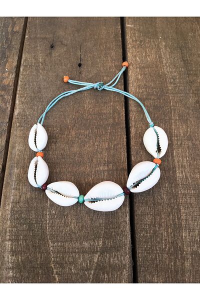 özde dekor Beaded Real Seashell Bracelet (TURQUOISE STRING)