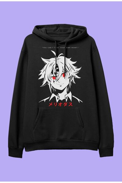 CONSTRAİN Oversize Meliodas 7 Deadly Sins anime dizajn lika, majica sa kapulj...