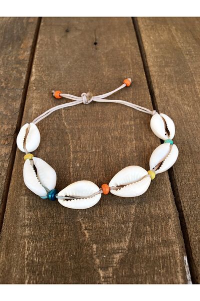 özde dekor Real Seashell - Beaded and Bracelet (BEIGE STRING)