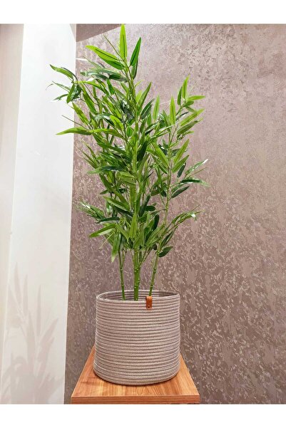 REYGON TEKSTİL Hasır Saksılık Yuvarlak çok amaçlı Sepet Saksılık çap 23 boy 20