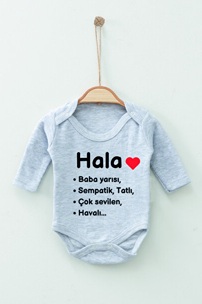 ADABEBEK %100 Pamuk Organik Hala Desenli Uzun Kollu Body Badi Bebek Zıbın