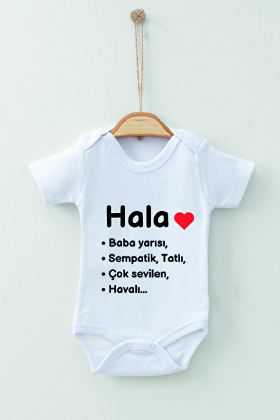 ADABEBEK 100% Cotton Organic Hala Patterned Short Sleeve Bodysuit Baby Bodysuit