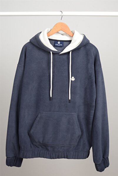 ADAM BOXES سويت شيرت قطبي كبير الحجم بغطاء للرأس N-Veilo - مدخن