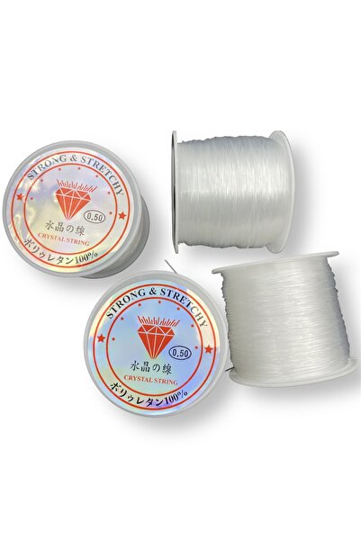 Hedef Bijuteri 40 Metre Küçük Bobin 0,50 mm Sabit Şeffaf Misina,Çanta,Aksesuar Yapımı Misina (~40 metre)