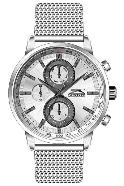 Slazenger SL.09.1844.2.07 Quartz Hasır Gri 45 mm Erkek Kol Saati