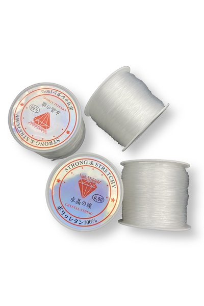 Hedef Bijuteri 40 Meters Small Coil 0.60mm Fixed Transparent Fishing Line, Bag, Accessory Making Fishing Line (~40 meters)