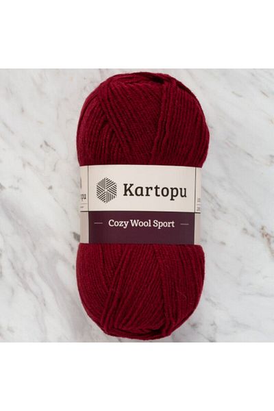 Kartopu Cozy Wool Sport K1105 Claret Red 25% Wool