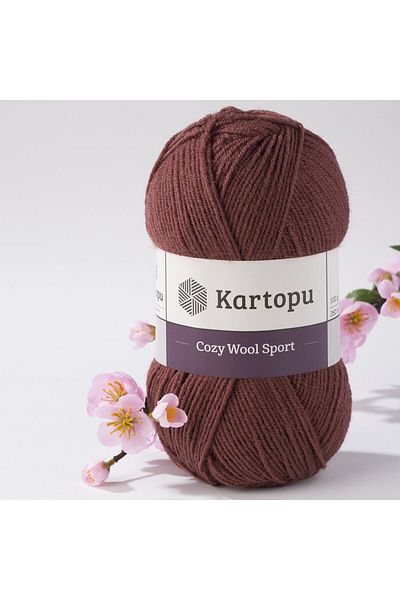 Kartopu Cozy Wool Sport Brown Hand Knitting Yarn - K1892