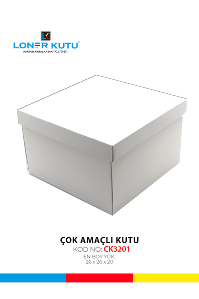 Loner Kutu 26x26x20 Karton Kutu Hediyelik Kutu Kraft Kutu Kargo Kutusu Çok Amaçlı Kutu Pasta Kutusu (10 Adet)