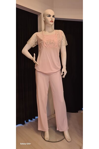 NENA COLLECTION DANTEL DETAYLI LOĞUSA PİJAMA TAKIMI