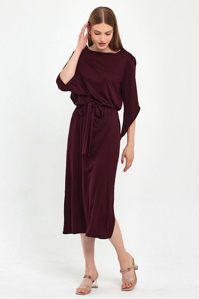 ALEXANDERGARDI Tulip Sleeve Waist Belted Dress (B23-484B)