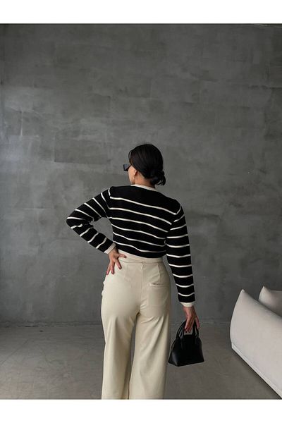 Pulli Collection Cardigan cu dungi aurii cu nasturi