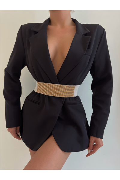 Fiori Stone Embroidered Elastic Women's Belt, Jacket Belt, Dress Belt, Shirt ...
