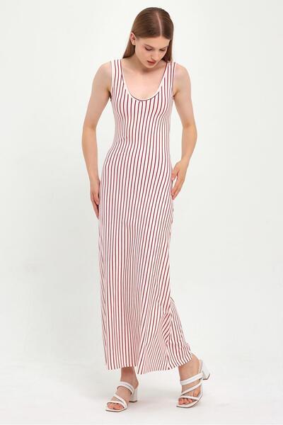 ALEXANDERGARDI LONG DRESS WITH THICK STRAPS AND STRIPES (B23-00153)