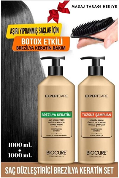 Biocure Saç Düzleştirici Keratin Bakımı 1000 ml Tuzsuz Arındırıcı Şampuan 100...