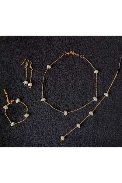 Galibarda Trapezoid Pearl Necklace Set