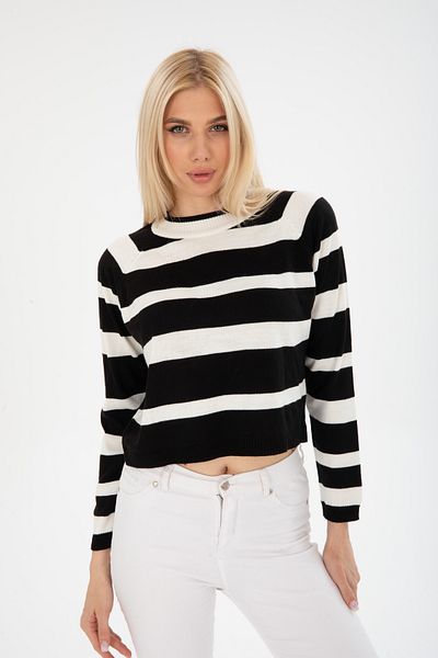 Puella Pulover de damă cu dungi fine tricotaje
