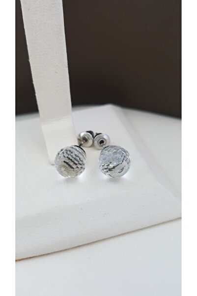 Lenanica Çelik Üzeri Çek Kristali Elmas Kesim Su Damlası Top Küpe