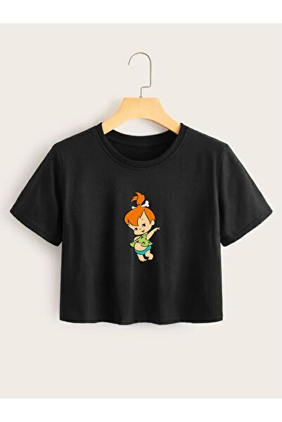 venüsdijital Tricou crop pentru copii cu imprimeu Pebble
