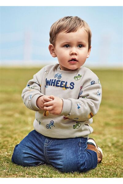 MAYORAL Beige Baby Boy Sweater - Printed, Model 2431