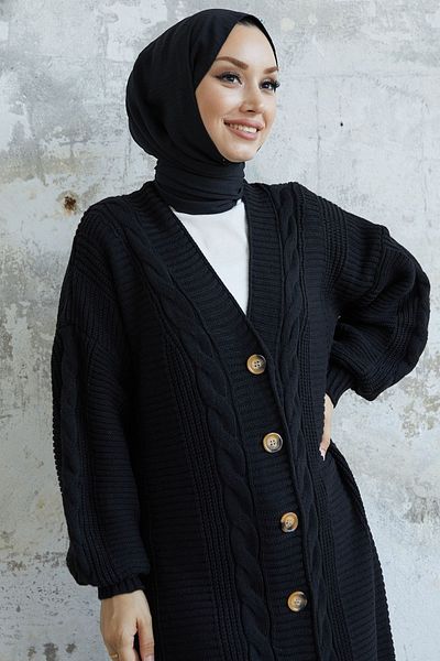 InStyle Tricotaj cu nasturi Evia Cardigan - Negru