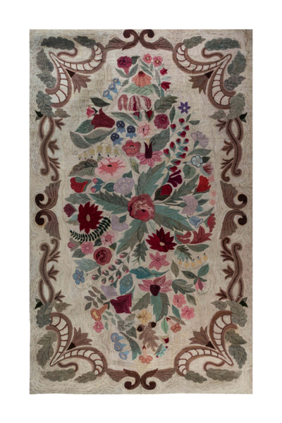 Rugs Modern Halı Bej Karabağ Desen Renkli Eskitme Dokuma Taban Dekoratif Halı...